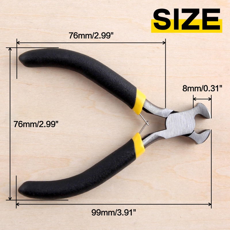 SPEEDWOX End Cutting Pliers Mini End Nippers 4 Inches Mini End Cutters Micro End Cutting Nippers Small Wire Cutter with Spring Fine Precision Professional Beading Tools for Pulling Nails Brads - Image 4